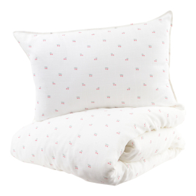 Parure de lit gaze de coton Cerise 100x140 cm