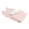 tapis à langer nomade imperméable ourson rose pâle en coton bio et pvc fermeture facile élastique