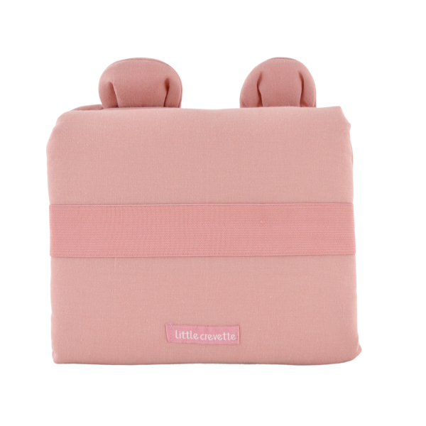 tapis à langer nomade imperméable ourson bois de rose en coton bio et pvc fermeture facile élastique