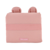 tapis à langer nomade imperméable ourson bois de rose en coton bio et pvc fermeture facile élastique