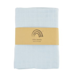maxi-lange bébé uni bleu glacier en coton bio oekotex 120x120 cm