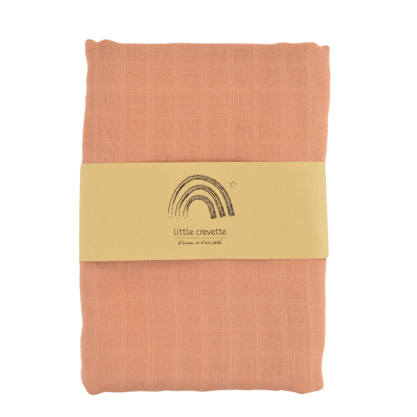 maxi-lange bébé uni terracotta en coton bio oekotex 120x120 cm