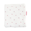 couverture bébé en lange en coton bio écrue imprimée de cerises rouges
