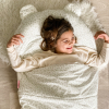 sac de couchage enfant maternelle coton bio avec oreiller intégré et sac de transport motif feuilles