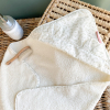 cape de bain bébé éponge coton bio capuche avec oreilles motif feuilles de buis