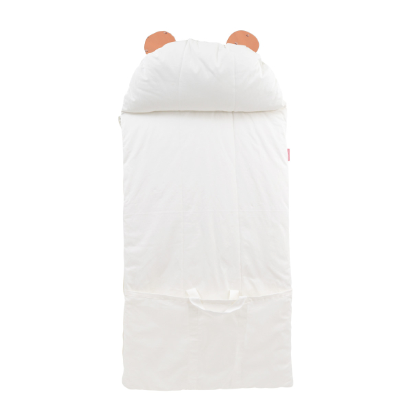 sac de couchage enfant maternelle coton bio avec oreiller intégré et sac de transport motif griottes brodé au prénom