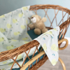 maxi-lange bébé mixte garçon fille vert et bleu motif poires joyeuses en coton bio oekotex
