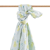 maxi-lange bébé mixte garçon fille vert et bleu motif poires joyeuses en coton bio oekotex
