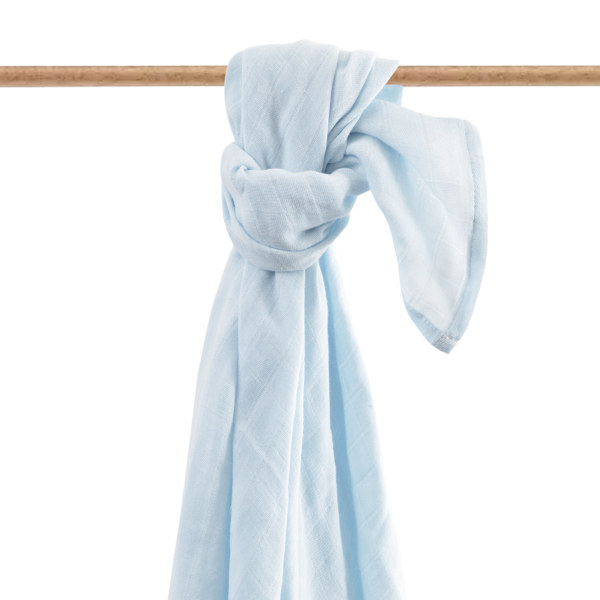 maxi-lange bébé uni bleu glacier en coton bio oekotex 120x120 cm