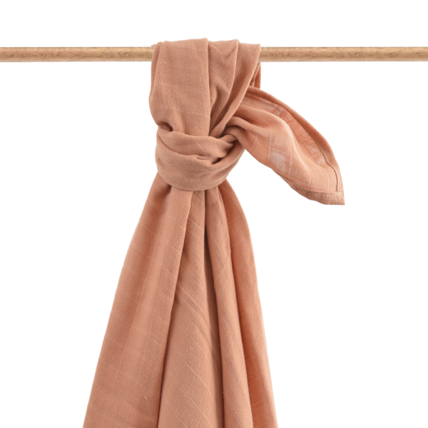 maxi-lange bébé uni terracotta en coton bio oekotex 120x120 cm