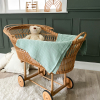 maxi-lange bébé uni vert sauge en coton bio oekotex 100x100 cm