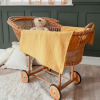 maxi-lange bébé uni jaune moutarde en coton bio oekotex 100x100 cm