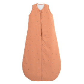 gigoteuse enfant mixte 130 cm en coton bio terracotta imprimé cerise bleu marine devant