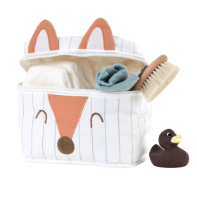 Trousse de toilette enfant renard écru et terracotta intérieur imperméable Dream Forest pour fille ou garçon