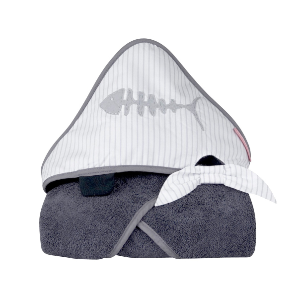 Grande Sortie De Bain Bebe Grise Pirate Little Crevette