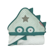 Cape de bain bébé mixte fille garçon blanche et verte Crocrodile en coton bio oekotex