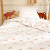 parure de lit enfant arc en ciel caramel avec taie et housse de couette 140x200 cm en coton bio