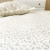 parure de lit enfant feuilles de buis vertes avec taie et housse de couette 140x200 cm en coton bio