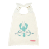 Serviette bavoir élastiqué blanc mixte fille garçon motif homard bleu en coton bio oekotex