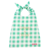 Serviette bavoir élastiqué vert menthe mixte fille garçon motif vichy carreaux en coton bio oekotex