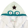 Peignoir à capuche enfant mixte fille garçon crocodile blanc et vert en coton bio oekotex