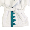 Peignoir à capuche enfant mixte fille garçon crocodile blanc et vert en coton bio oekotex