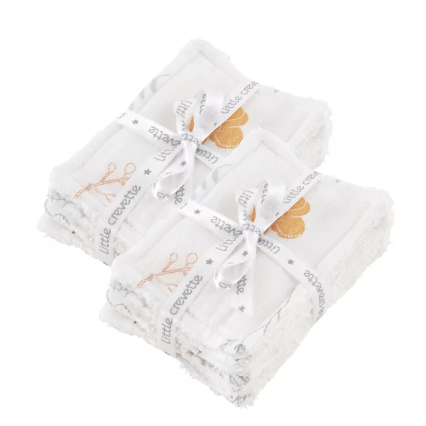 Lot de 12 lingettes bébé lavables et réutilisables en coton bio et oekotex renard