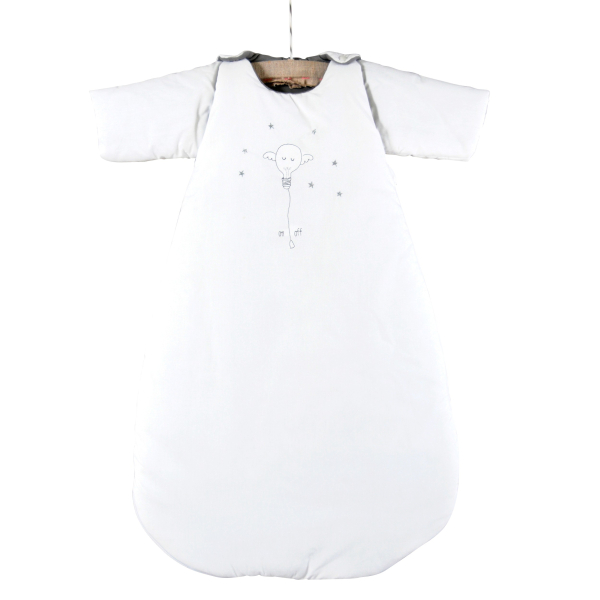 Gigoteuse chaude hiver tog 2,5 mixte garçon fille blanche motif ampoule étoiles en coton bio oekotex