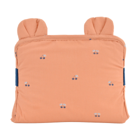 tapis à langer de voyage imperméable coloris terracotta coton bio