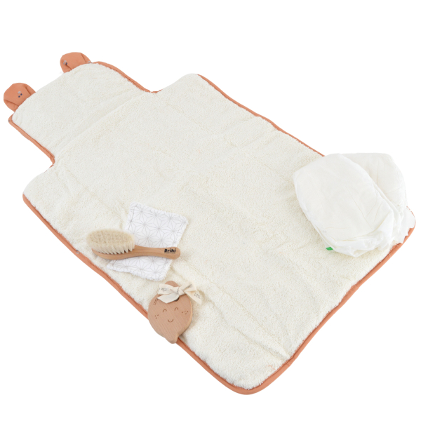 Tapis à langer de voyage coton bio écureuil Noisette