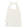 Serviette bavoir élastiqué mixte fille garçon motif marinière brodé cœur en lin doublé éponge oekotex