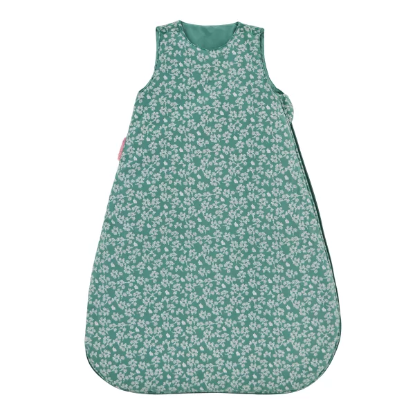 gigoteuse bébé chaude coton bio vert foncé motif fleurs et lapins tog 2.5