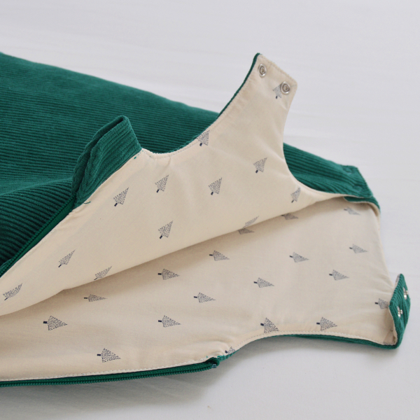 gigoteuse bébé très chaude velours vert sapin tog 3.2