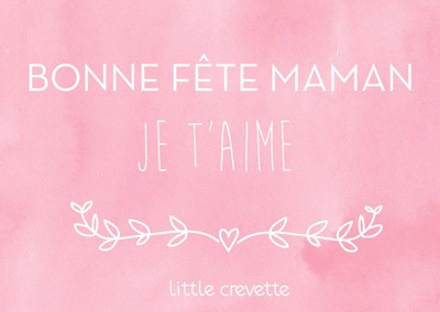carte bonne fete maman rose