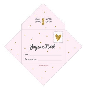 printable étiquette noël rose pâle