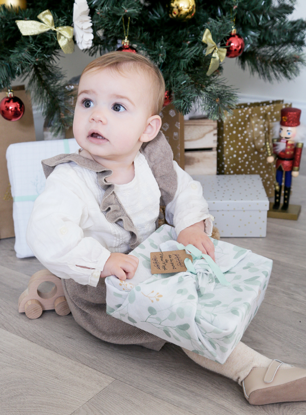 bébé cadeau lange furoshiki