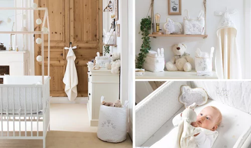 thème de linge de maison bébé lapin pompom