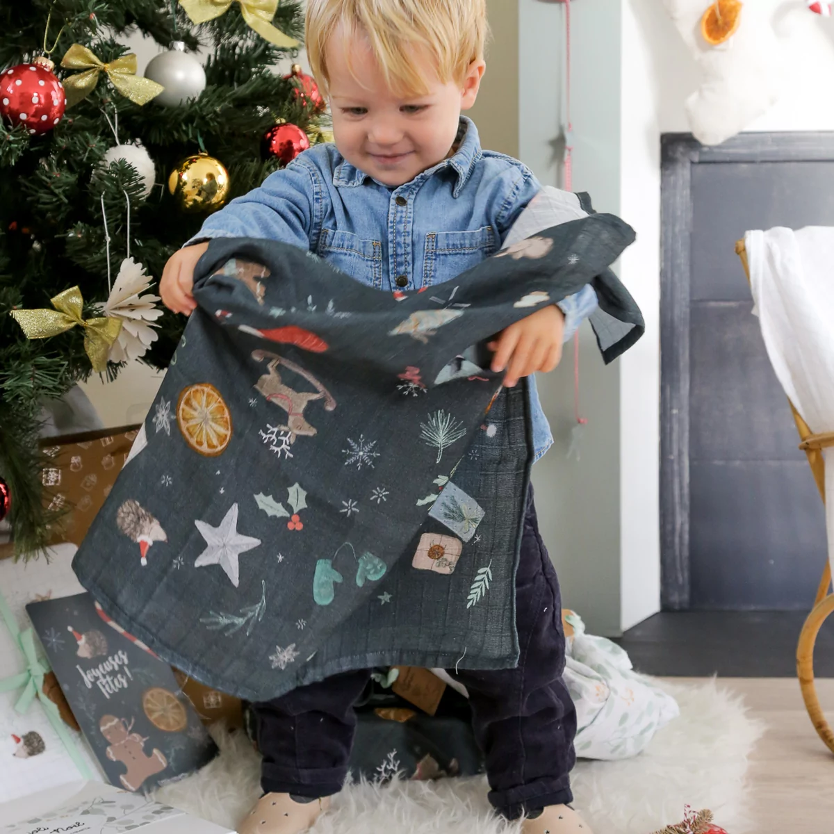 lange bebe de noel en coton bio