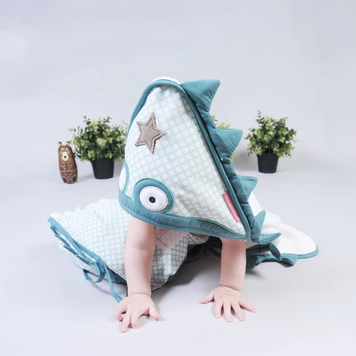 Bonnet Bain Enfants（Motif crocodile bleu） - Bonnet Piscine